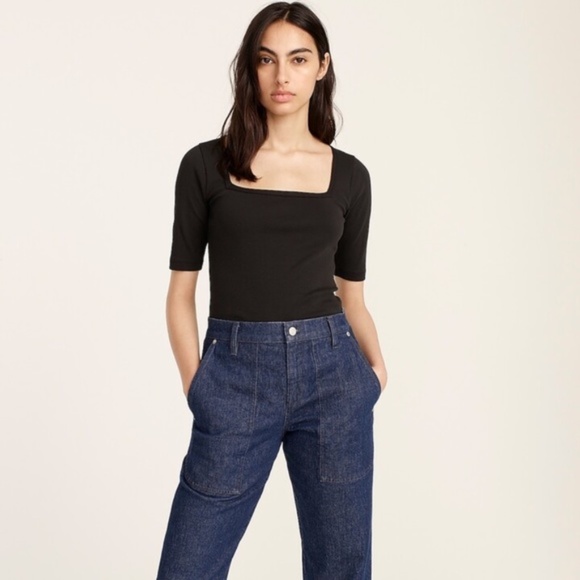 J. Crew Tops - Perfect-fit elbow-sleeve squareneck T-shirt